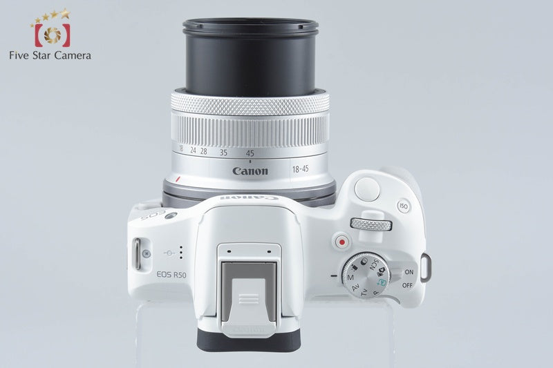 "Count 2,000" Canon EOS R50 White 24.2 MP RF-S 18-45 Lens w/ Box from Japan