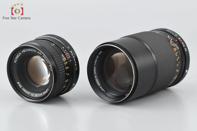 "As-Is" KONICA HEXANON AR 50mm f/1.7 AE, HEXANON AR 135mm f/3.2 AE
