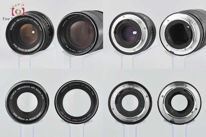 "As-Is" KONICA HEXANON AR 50mm f/1.7 AE, HEXANON AR 135mm f/3.2 AE