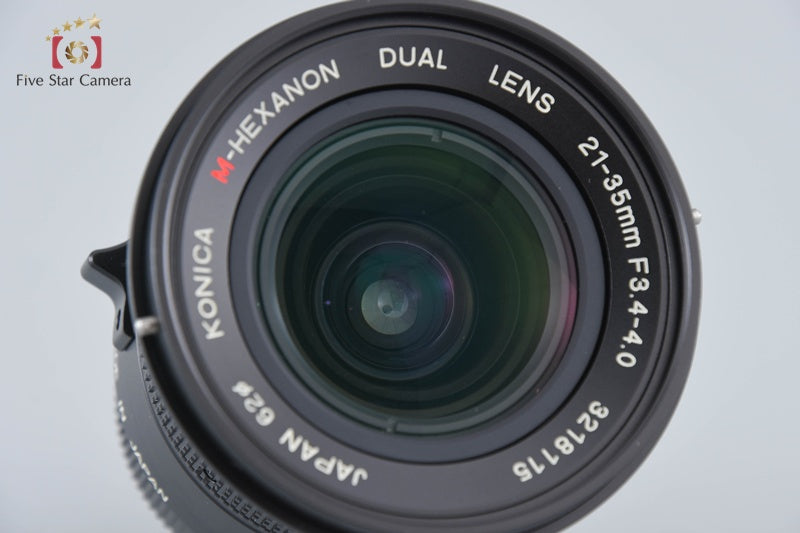 Konica M-HEXANON DUAL 21-35mm f/3.4-4.0 Leica M Mount Lens w/ 21-35mm Viewfinder