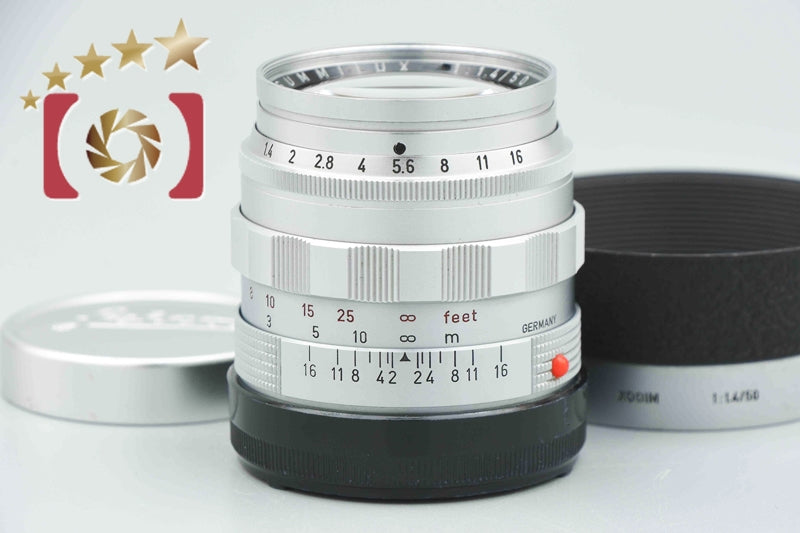 Leica SUMMILUX 50mm f/1.4 1st Type 1 1959 Serial : 166xxxx Leica M Mount w/ Hood