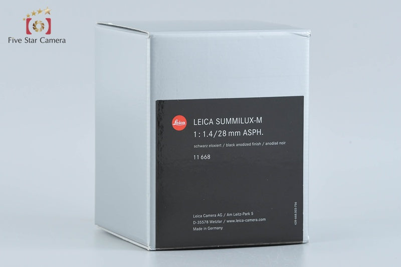 Leica SUMMILUX-M 28mm f/1.4 ASPH. E49 11668 w/ Box [Near Mint]