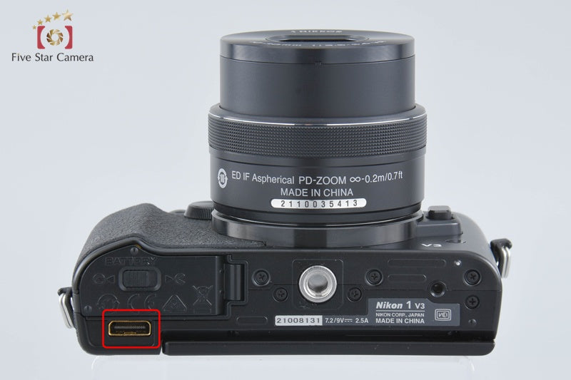 "Count 487" Nikon 1 V3 Black 18.4 MP Digital Camera 10-30 Lens [Excellent]