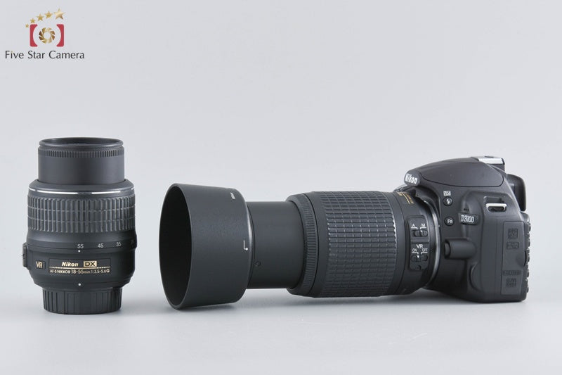 "Count 860" Nikon D3100 Black 14.2 MP Digital SLR Camera 18-55 55-200 Lenses