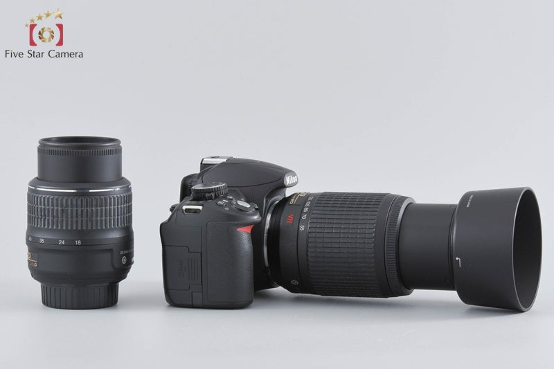 "Count 860" Nikon D3100 Black 14.2 MP Digital SLR Camera 18-55 55-200 Lenses