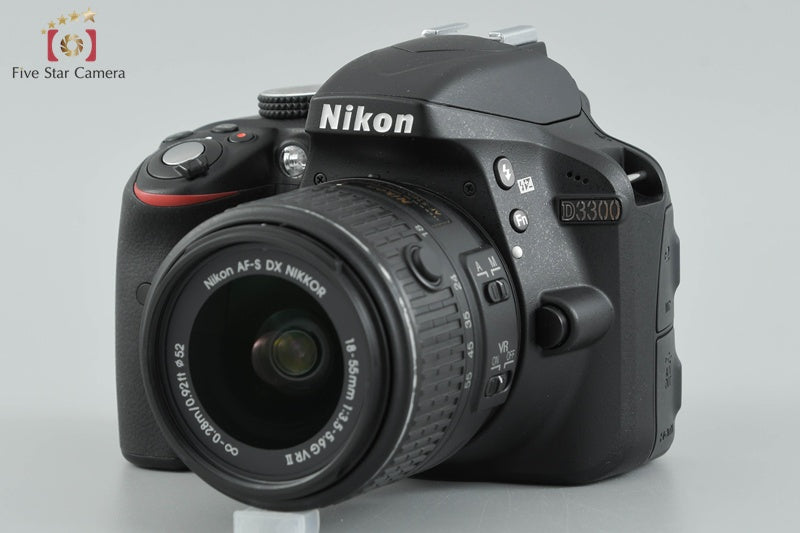 "Count 1,219" Nikon D3300 Black 24.2 MP DSLR 18-55mm VR II Lens [Very Good]
