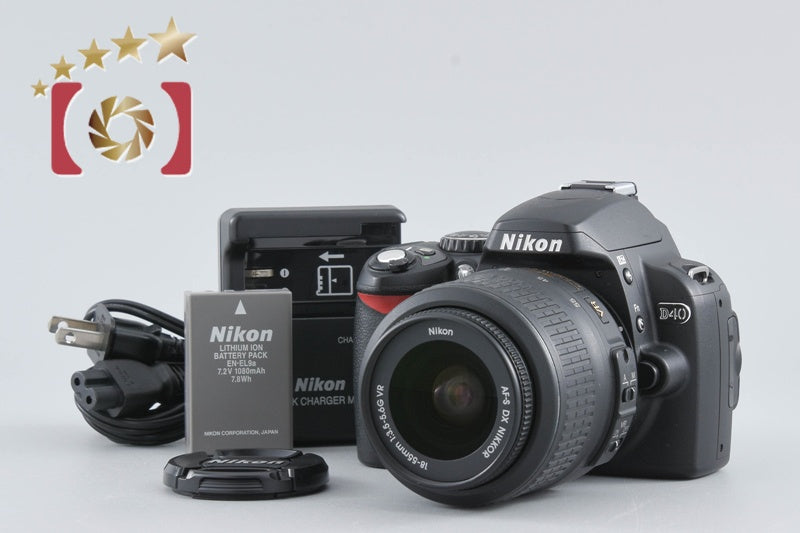"Count 1,592" Nikon D40 Black 6.1 MP Digital SLR Camera 18-55 Lens [Very Good]