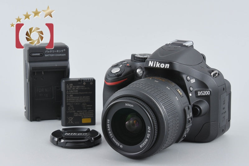 "Shutter count 2,412" Nikon D5200 Black 24.1 MP DSLR Camera 18-55 VR Lens