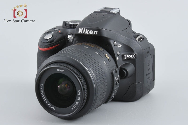 "Shutter count 2,412" Nikon D5200 Black 24.1 MP DSLR Camera 18-55 VR Lens