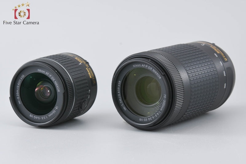 "Count 1,449" Nikon D5300 Black 24.2 MP DSLR Camera AF-P 18-55 70-300 VR Lenses