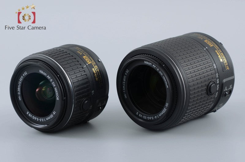 "Count 698" Nikon D5300 Black 24.2 MP DSLR 18-55 55-200 Lenses [Very Good]