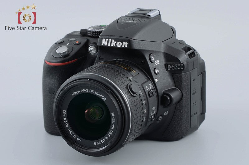 "Count 698" Nikon D5300 Black 24.2 MP DSLR 18-55 55-200 Lenses [Very Good]