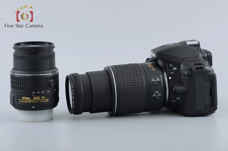 "Count 698" Nikon D5300 Black 24.2 MP DSLR 18-55 55-200 Lenses [Very Good]