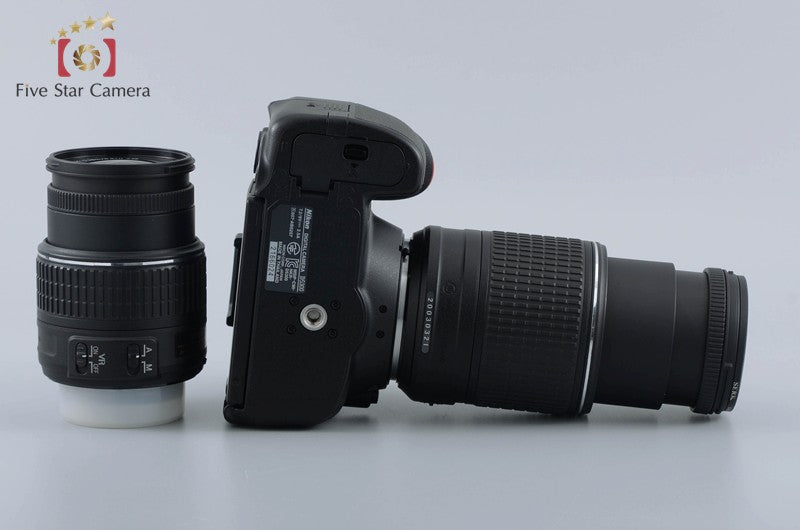 "Count 698" Nikon D5300 Black 24.2 MP DSLR 18-55 55-200 Lenses [Very Good]