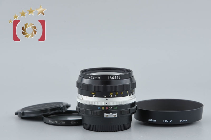 Nikon NIKKOR-H Auto 28mm f/3.5 Non Ai Lens [Very Good]
