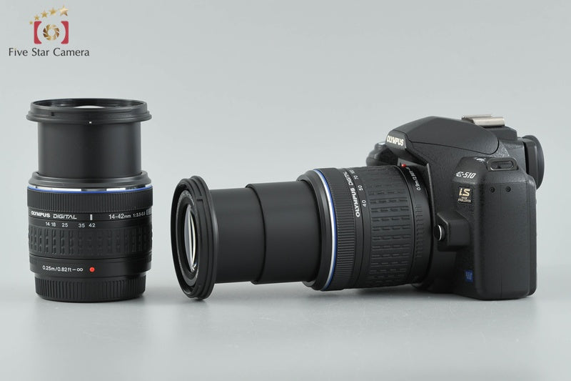 "Count 1,490" Olympus E-510 10.0 MP Digital SLR Camera 14-42 40-150 Lenses