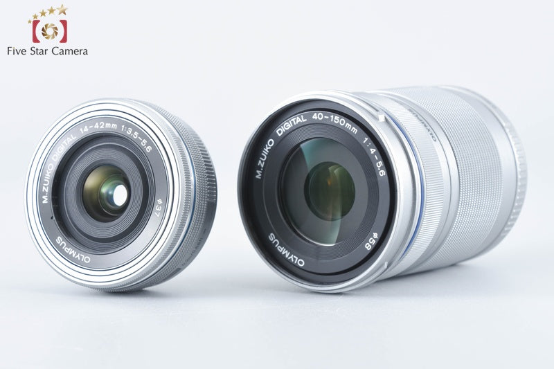 "Count 437" Olympus PEN E-PL10 White 16.1 MP EZ 14-42 40-150 Lenses [Near Mint]