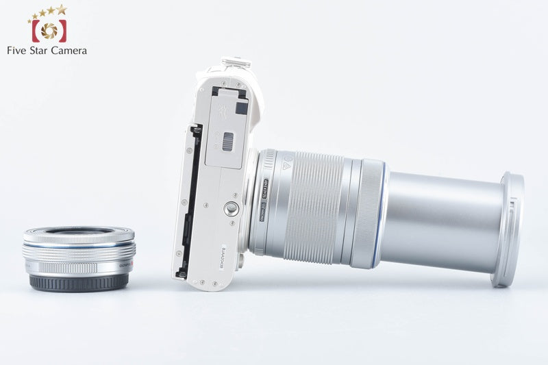 "Count 437" Olympus PEN E-PL10 White 16.1 MP EZ 14-42 40-150 Lenses [Near Mint]