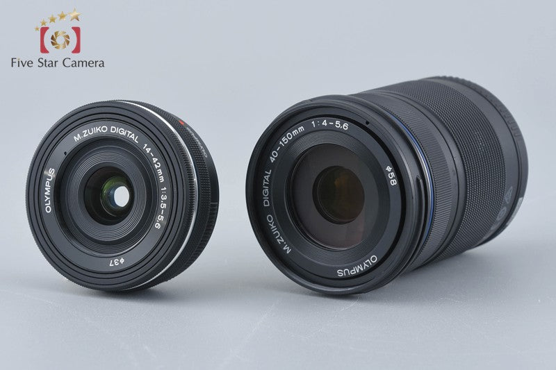 Count 717 Olympus PEN E-PL8 Silver 16.1 MP 14-42 40-150 Lenses [Very Good]