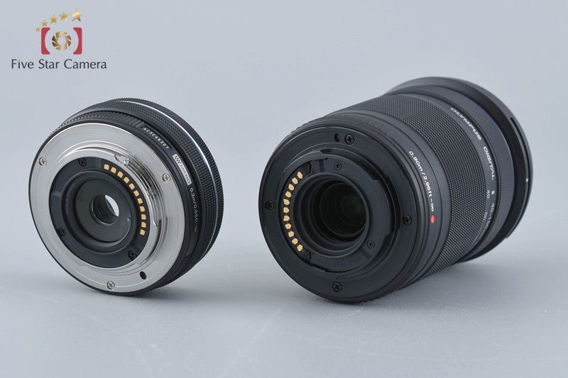 Count 717 Olympus PEN E-PL8 Silver 16.1 MP 14-42 40-150 Lenses [Very Good]