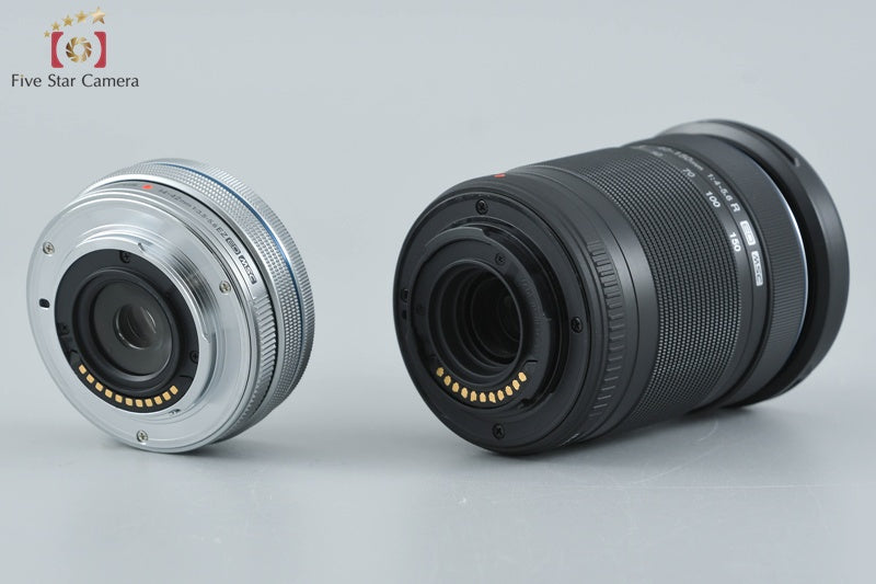 "Count 1,506" Olympus PEN Lite E-PL7 Silver 16.1 MP EZ 14-42 40-150 Lenses