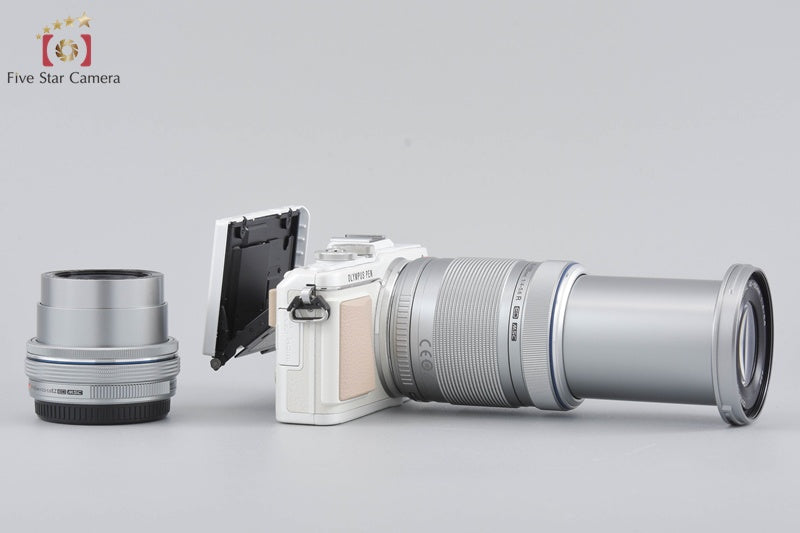 "Count 1,154" Olympus PEN Lite E-PL7 White 16.1 MP EZ 14-42 40-150 Lenses w/ Box