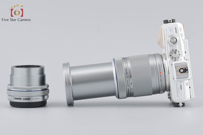 "Count 1,154" Olympus PEN Lite E-PL7 White 16.1 MP EZ 14-42 40-150 Lenses w/ Box