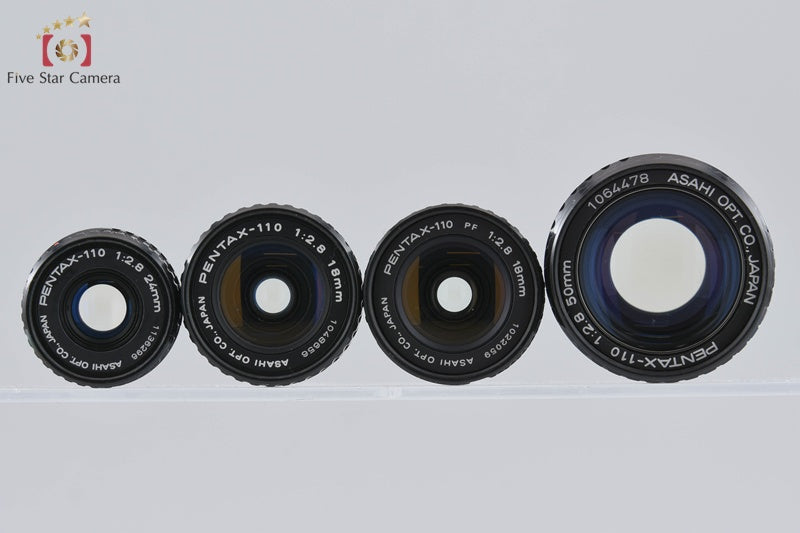 Pentax 110 PF 18mm f/2.8 + 18mm f/2.8 + 24mm f/2.8 + 50mm f/2.8