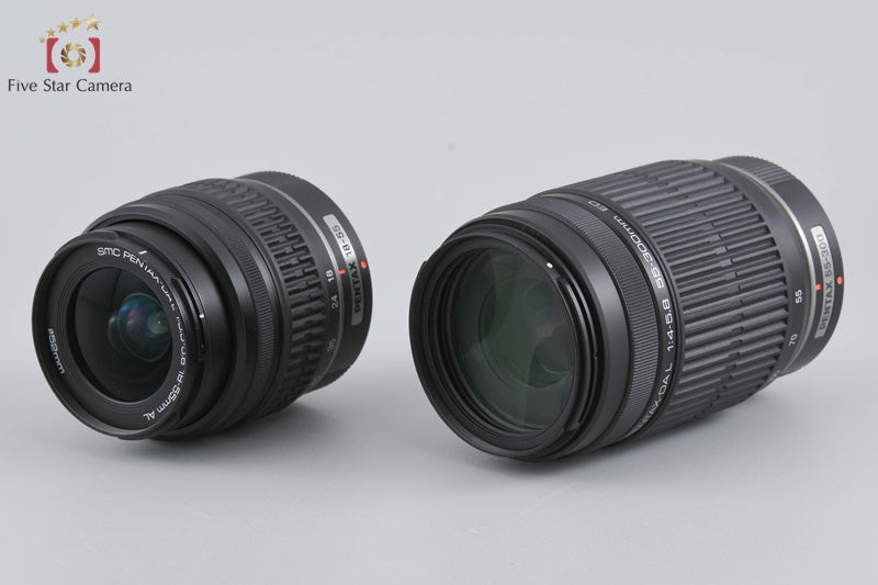 "Count 2,083" Pentax K-x Black 12.4 MP DSLR + SMC DA L 18-55 55-300 Lenses