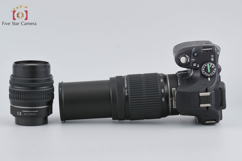 "Count 2,083" Pentax K-x Black 12.4 MP DSLR + SMC DA L 18-55 55-300 Lenses