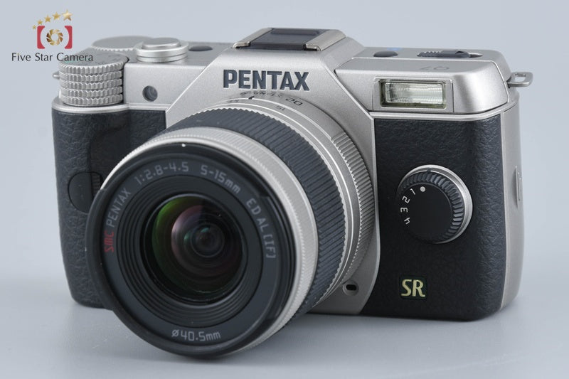 "Count 960" PENTAX Q7 Silver 12.4 MP Digital Camera 5-15 15-45 Lenses w/ Box