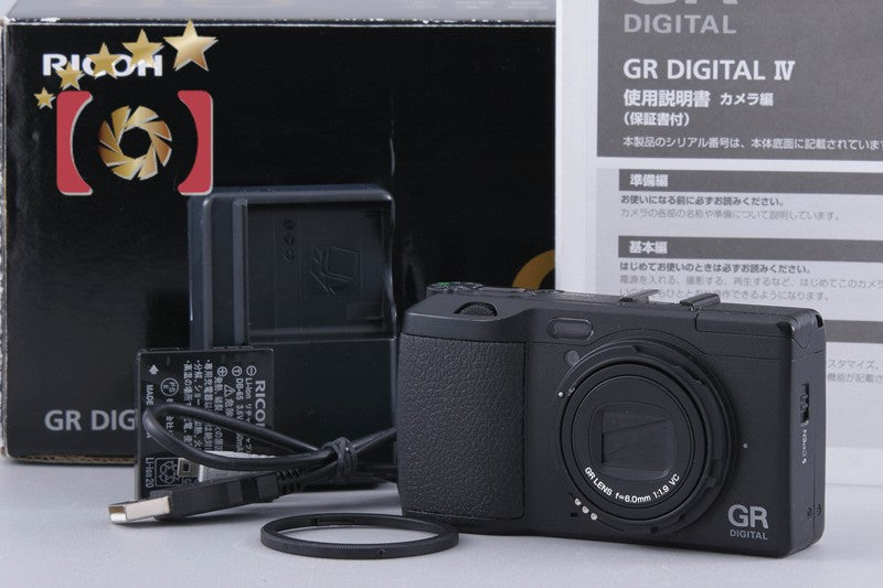 Ricoh GR Digital IV Black 10.0 MP Digital Camera w/ Box [Very Good]