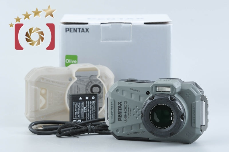 Ricoh PENTAX WG-1000 Olive 16.3 MP Waterproof Action Camera w/ Box