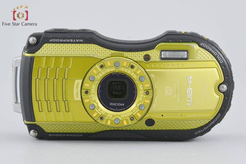 "Count 918" Ricoh Pentax WG-4 Lime Yellow 16.0 MP Waterproof Action Camera