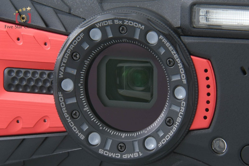 "Count 387" Ricoh PENTAX WG-60 Red 16.0 MP Waterproof Action Camera [Excellent]