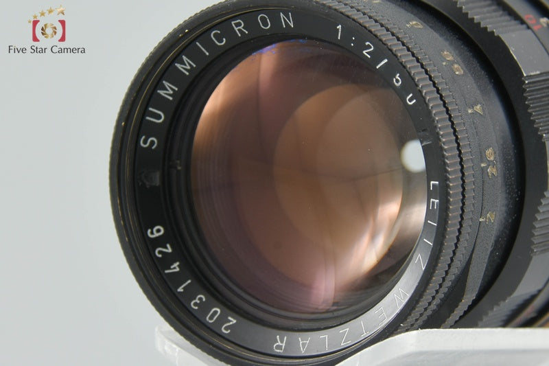 Very Rare! Leica Summicron 50mm f/2 Black Paint Later Model Red Scale Overhauled