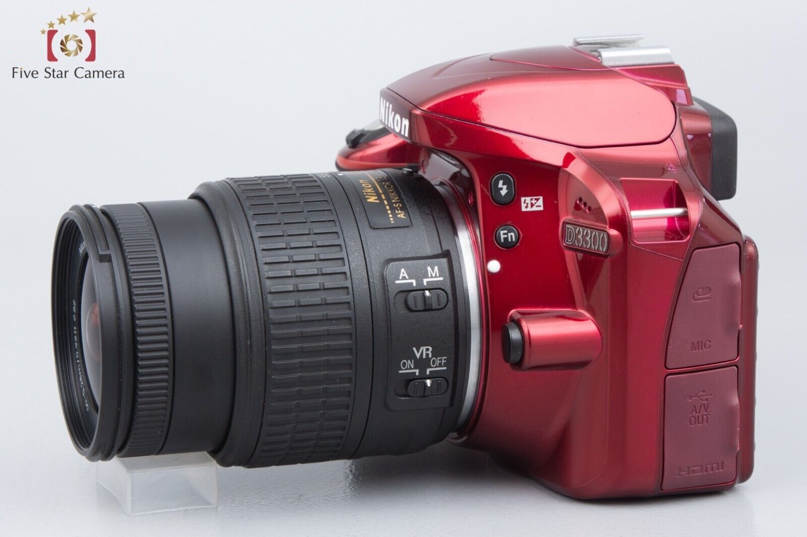 Very Good!! Nikon D3300 24.2 MP DSLR Red 18-55 VR II Lens Kit