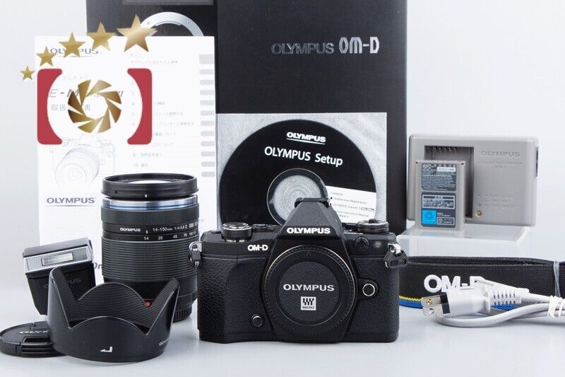 Near Mint!! Olympus OM-D E-M5 Mark II Black 16.1 MP 14-150mm Lens Kit w/ Box