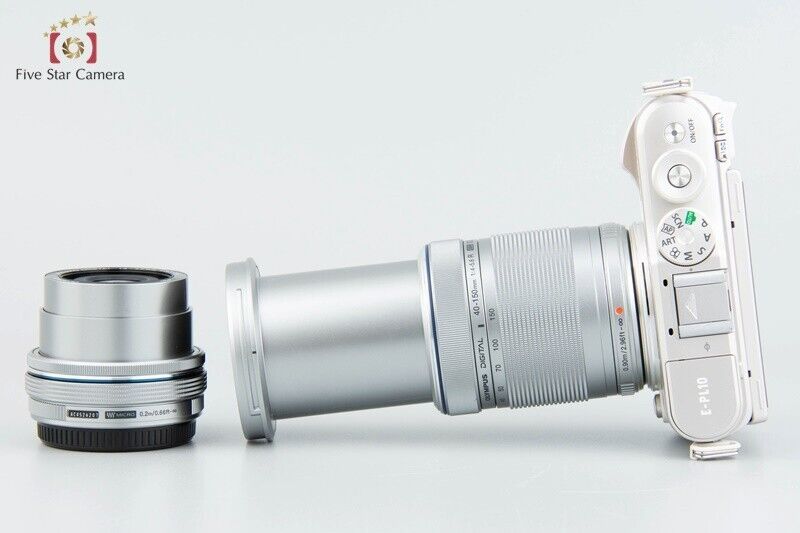 "Shutter count 318" Olympus PEN E-PL10 EZ White 16.1 MP 14-42 40-150 Lenses