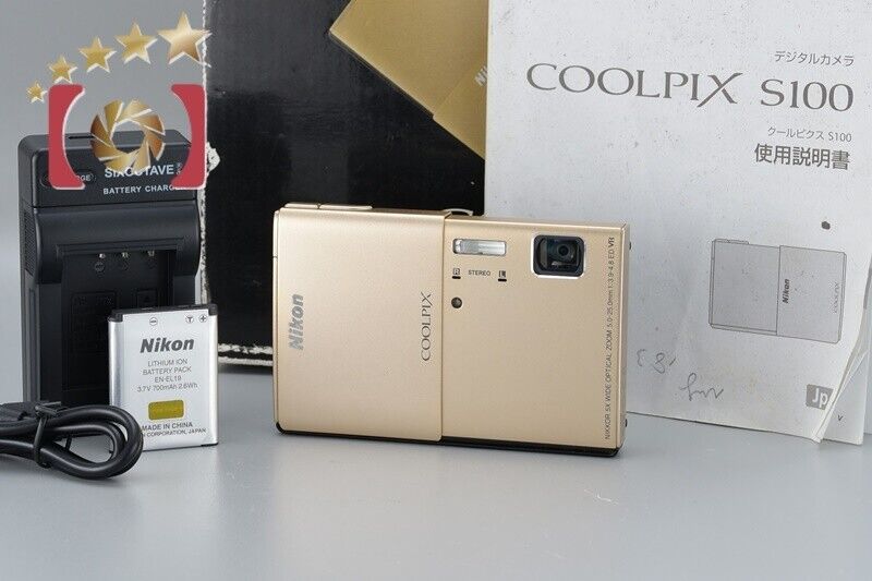 Excellent!! Nikon COOLPIX S100 Gold 16.0 MP Digital Camera w/Box