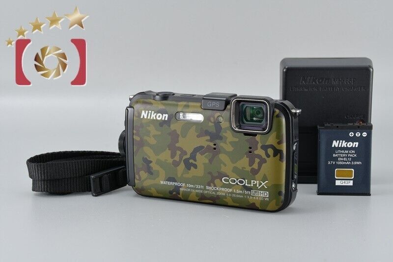 Very Good!! Nikon COOLPIX AW100 Forest Camouflage 16.0 MP Digital Camera