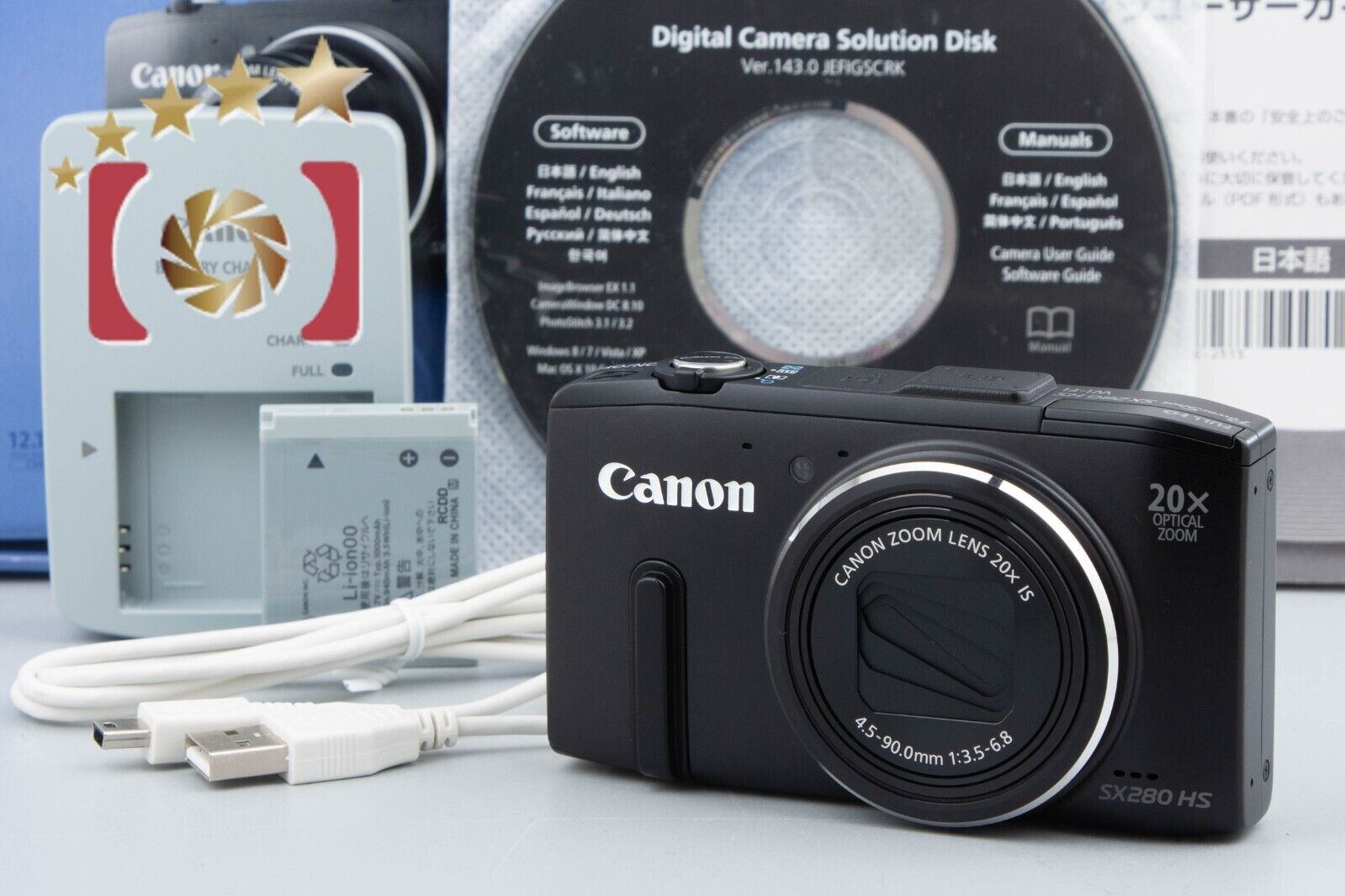 Excellent!! Canon PowerShot SX280 HS Black 12.1 MP Digital Camera w/ Box