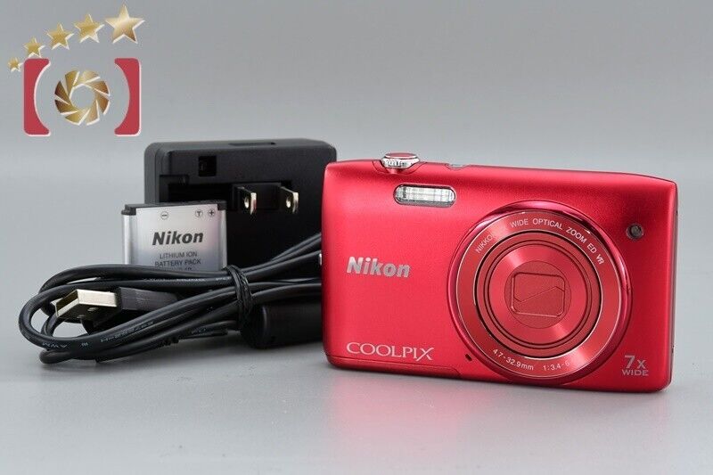 Near Mint!! Nikon COOLPIX S3500 Red 20.1 MP Digital Camera