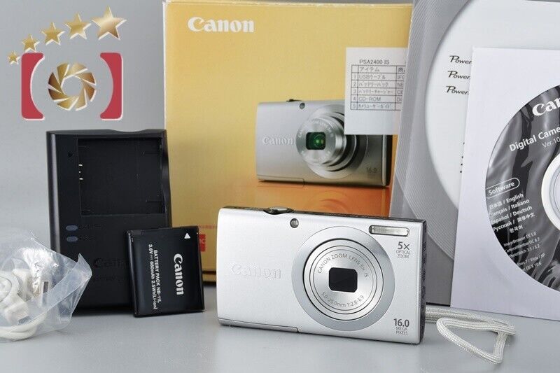 Mint!! Canon Powershot A2400 IS Silver 16.0 MP Digital Camera w/Box