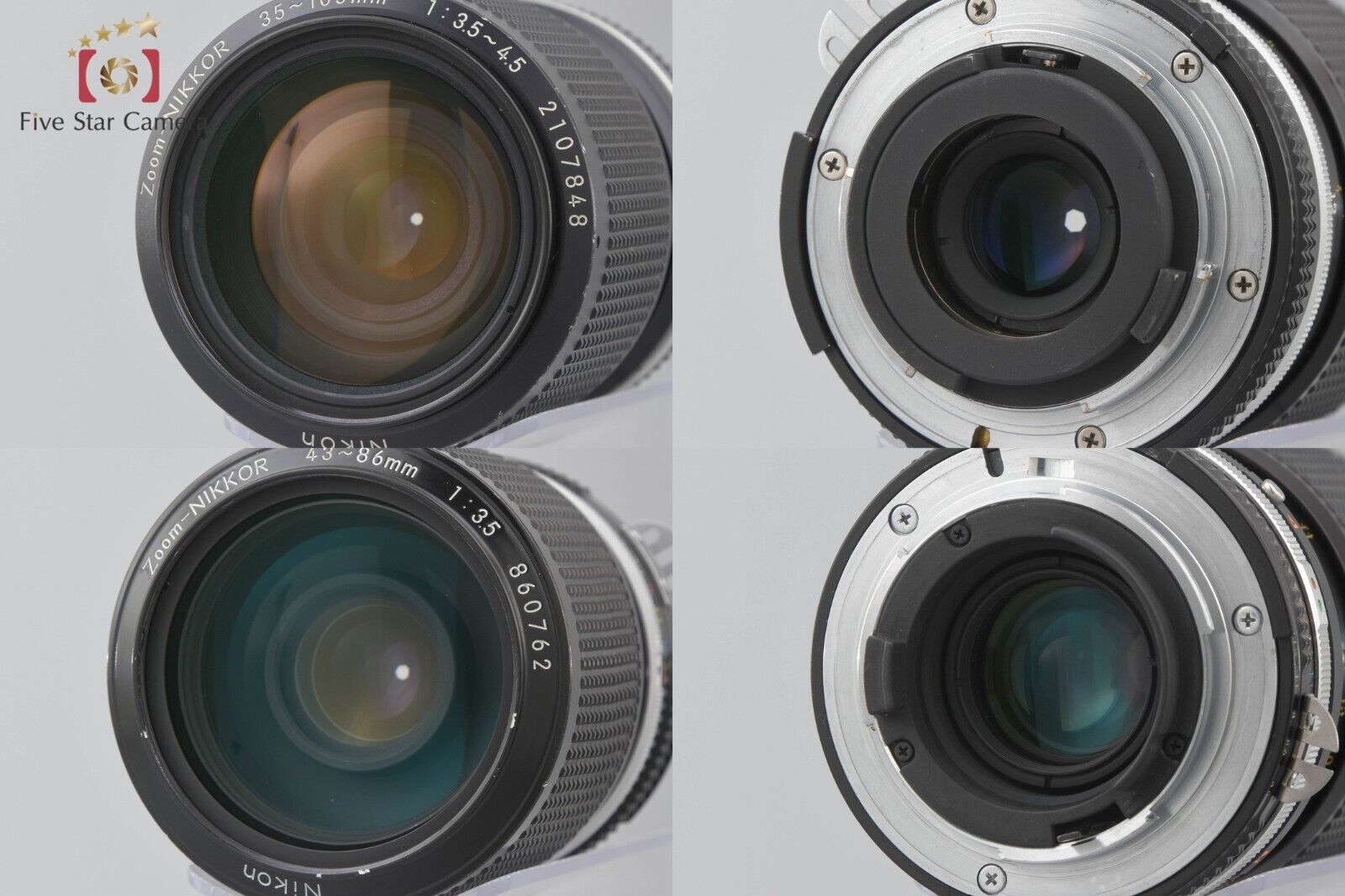 Nikon Ai-S Zoom NIKKOR 35-105mm f/3.5-4.5 + Ai ZOOM NIKKOR 43-86mm f/3.5