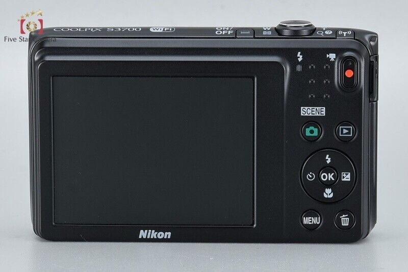 Near Mint!! Nikon COOLPIX S3700 Black 20.1 MP Digital Camera