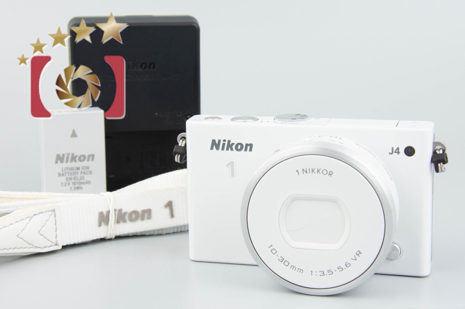 Near Mint!! Nikon 1 J4 White 18.4 MP Digital Camera 10-30 Lens