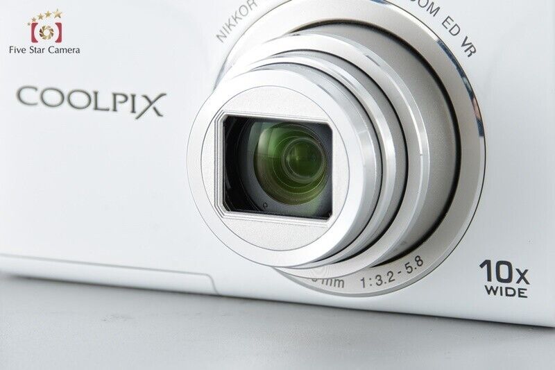 Near Mint!! Nikon COOLPIX S6200 White 16.4 MP Digital Camera