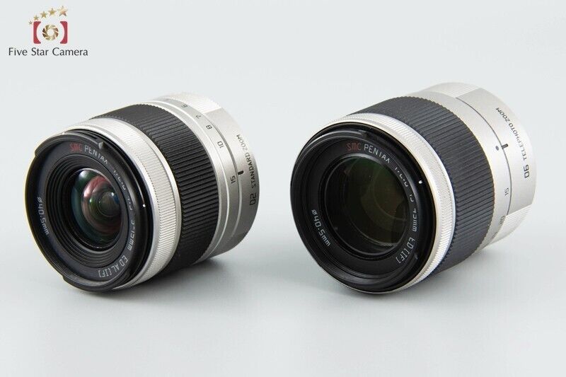 "Shutter count 4,005" PENTAX Q10 Silver 12.4 MP Digital Camera 5-15 15-45 Lenses