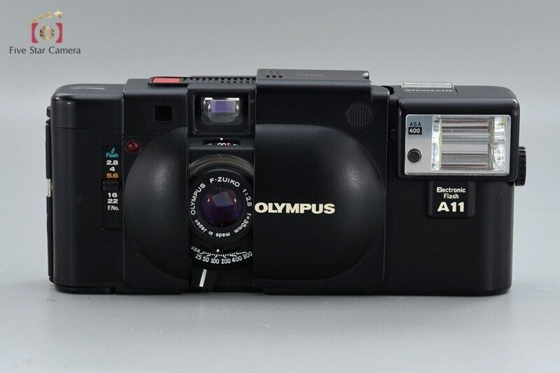 Very Good!! Olympus XA +A11 Black 35mm Point & Shoot Film Camera